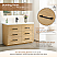 Issac Edwards Collection 48" Single Bathroom Vanity in White Oak with White Artificial Drop-in Sink with Mirror