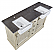  Remi Frank Design 59" Reclaimed Pine Double Farmhouse Vanity Blue Stone Top Wash Finish with Matching Linen Cabinet Option