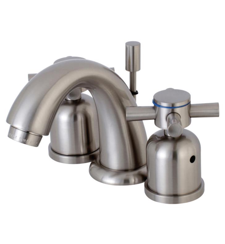 Concord 4" Double Metal Cross Handle Mini Widespread Bathroom Sink