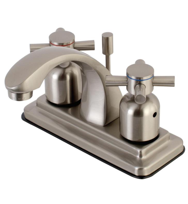 Concord 5" Double Metal Cross Handle Centerset Bathroom Sink Faucet