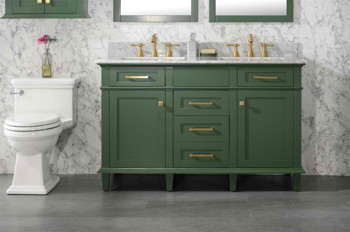 Vanity In A Green Bathroom