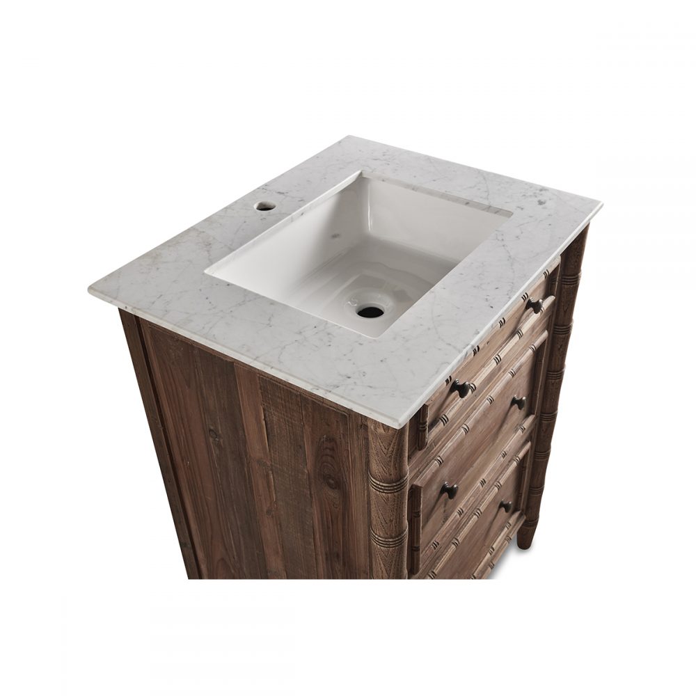 26 5 Handcrafted Reclaimed Pine Solid, Faux Bamboo Vanity