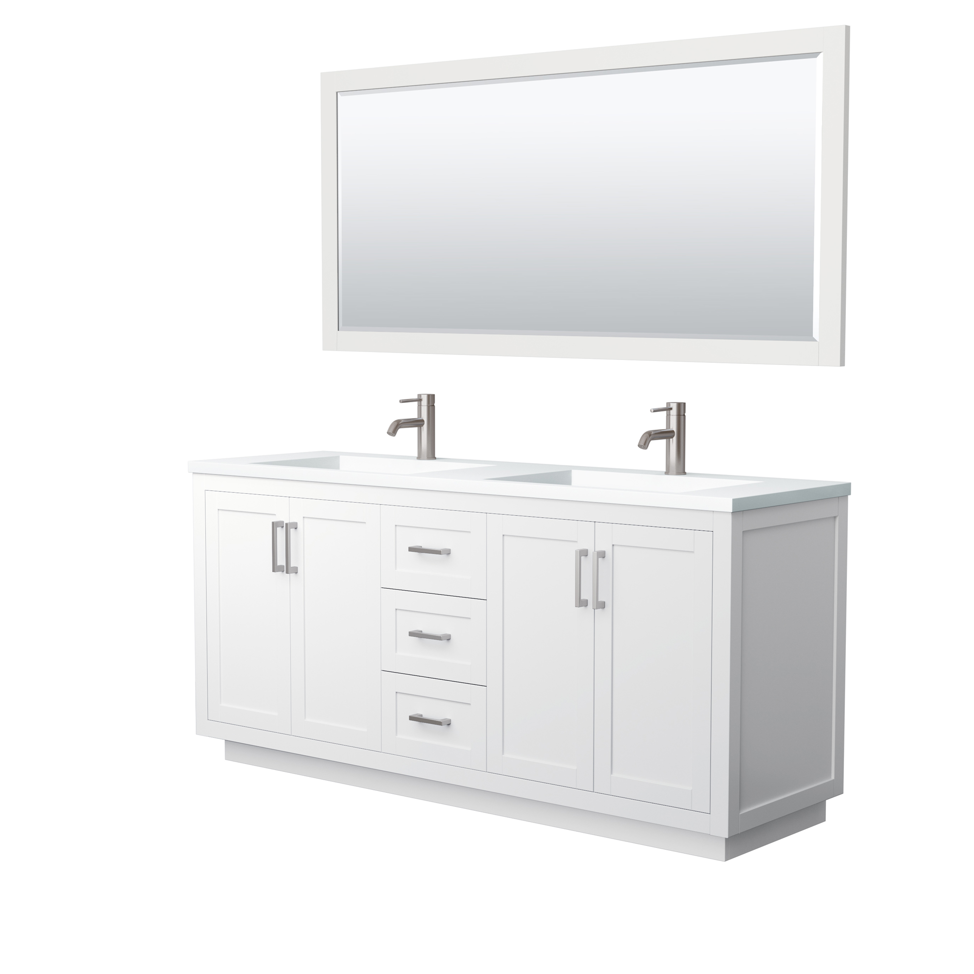 72 Double Bathroom Vanity In White, 72 Cultured Marble Vanity Top Single Sink