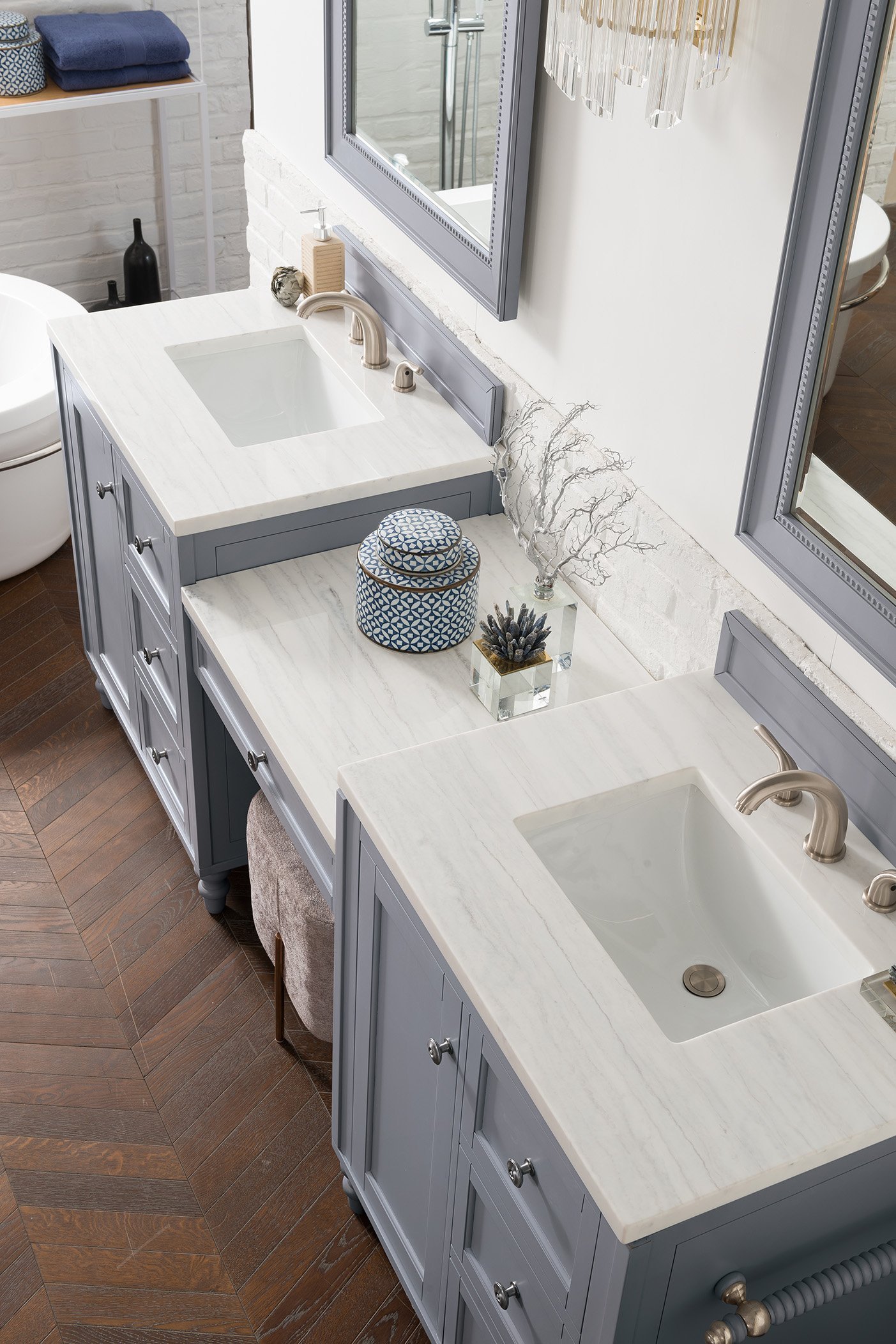 Copper Cove Encore 86 Double Bathroom, Double Vanity With Makeup Table Canada