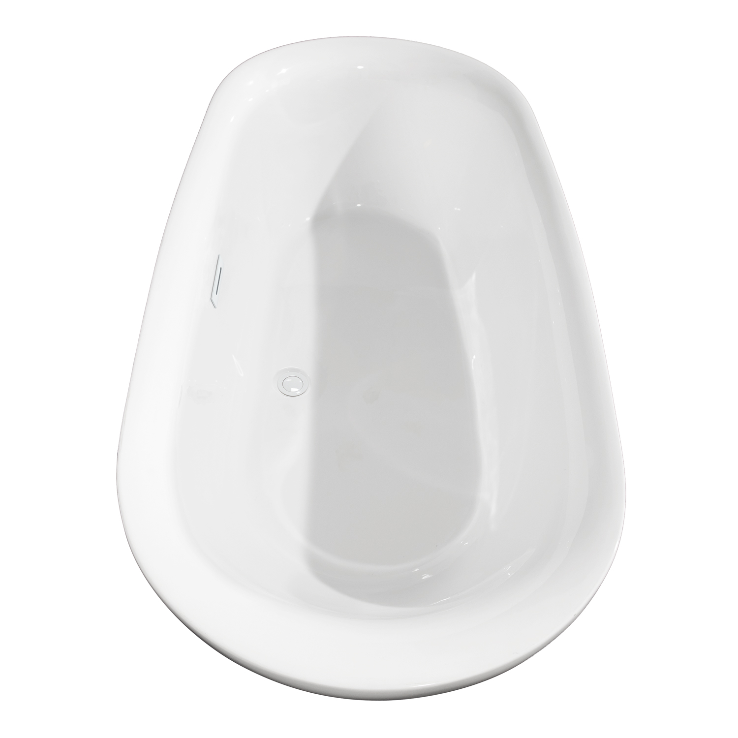 71" Freestanding Bathtub in White with Shiny White Drain and Overflow Trim