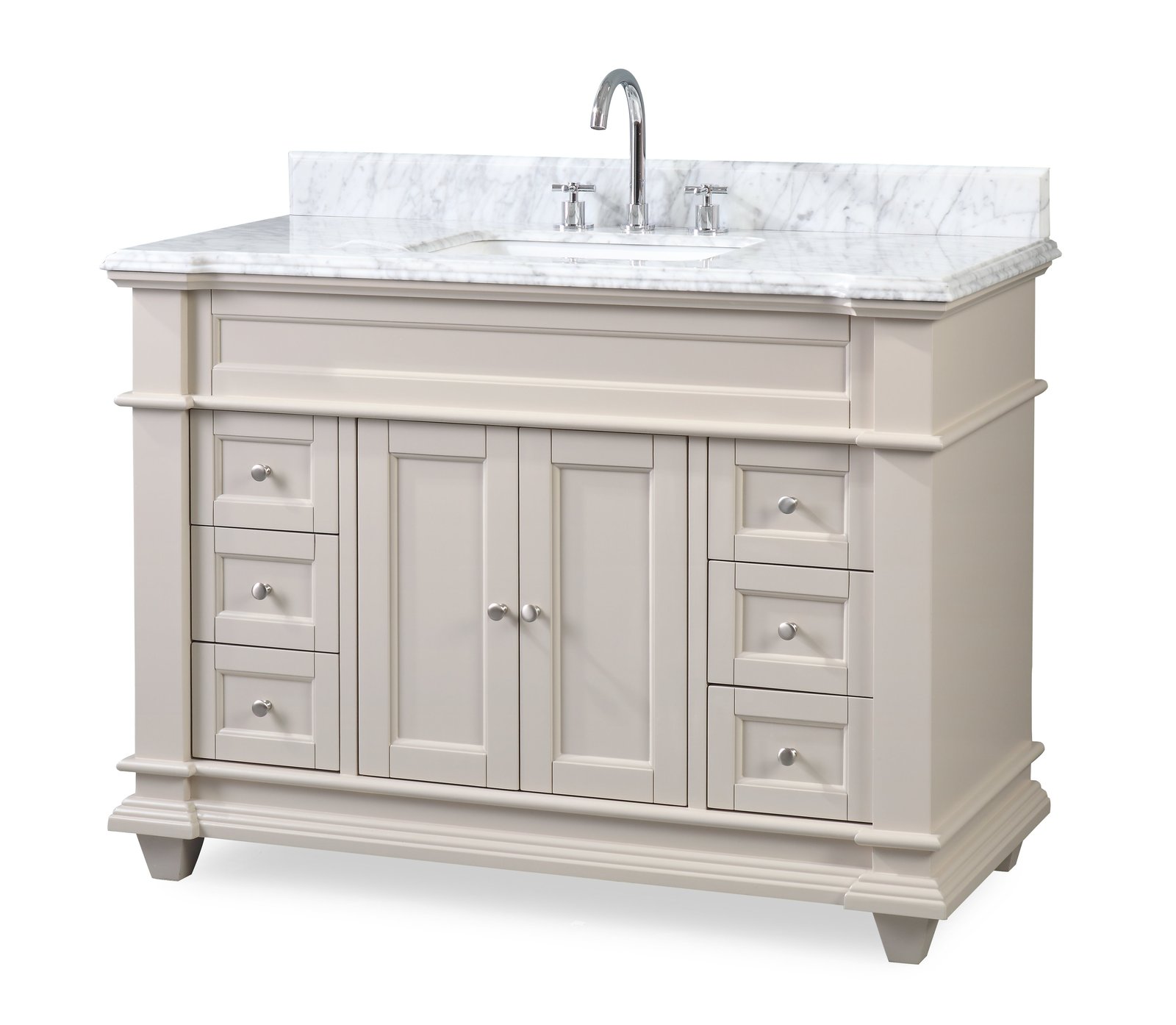 48" Italian Carrara Marble Top Bathroom Vanity
