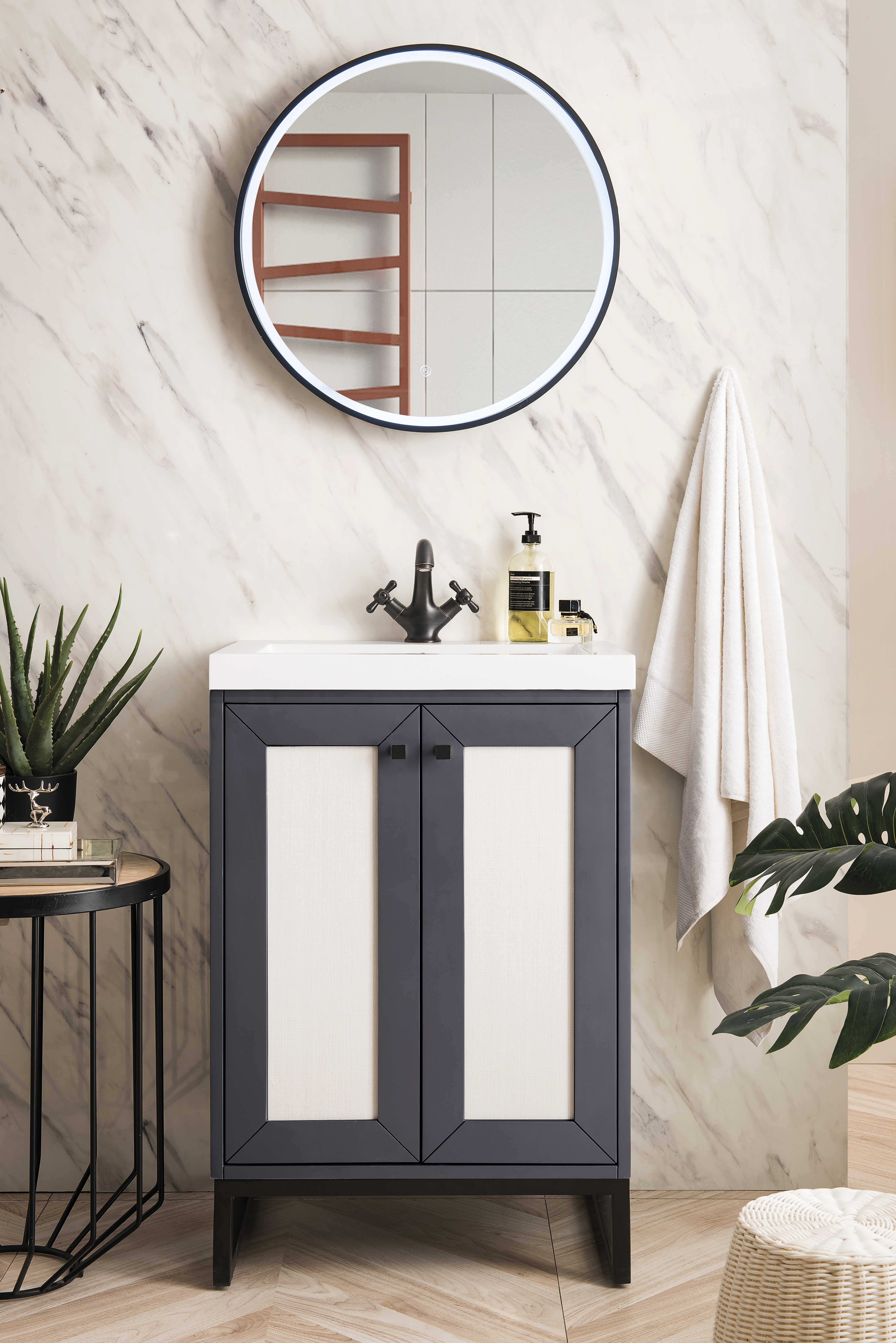 Single Vanity Cabinet Glossy White, Janice 24 5 Wall Mounted Single Bathroom Vanity Set