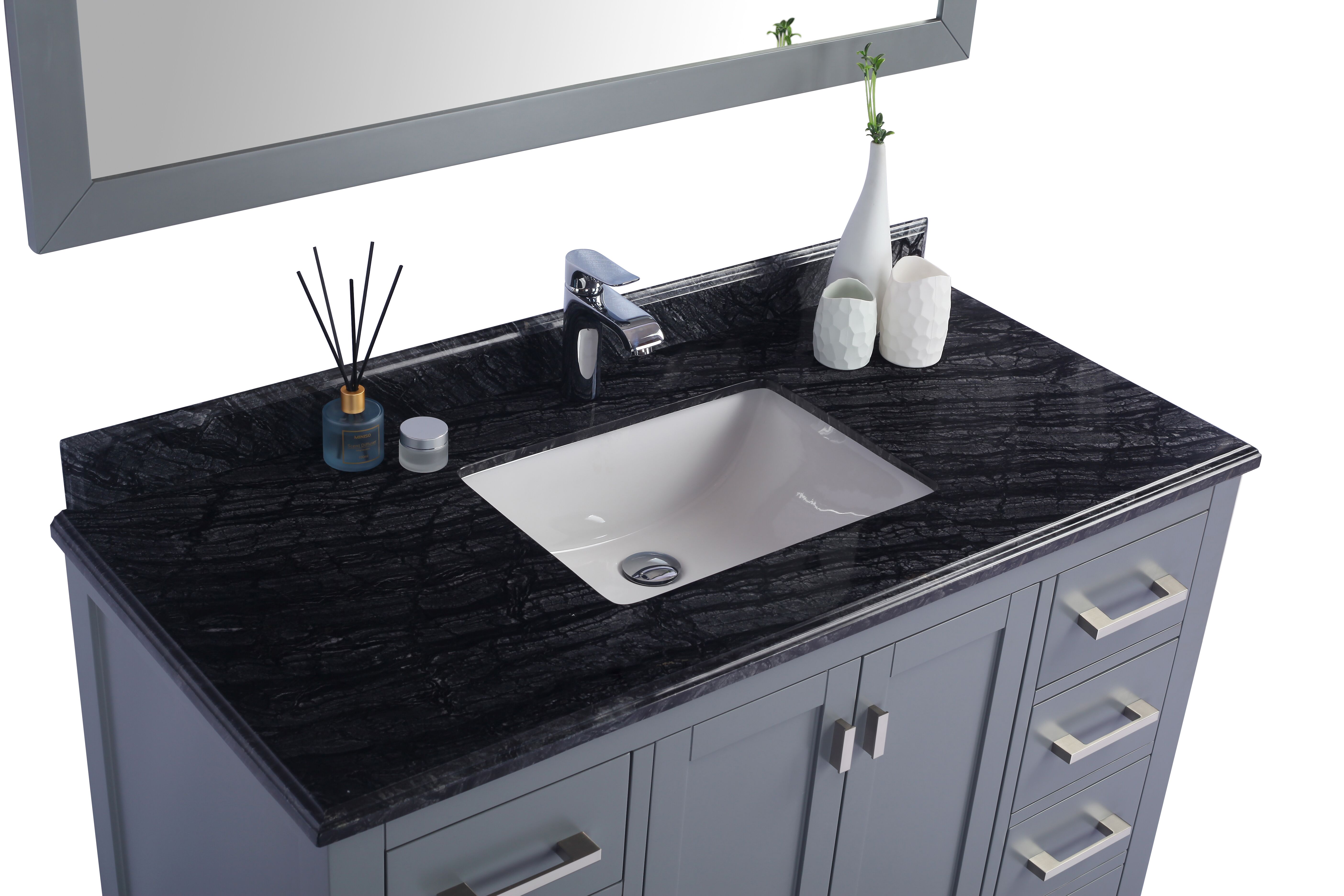 48" Single Sink Bathroom Vanity Cabinet + Top and Color Options