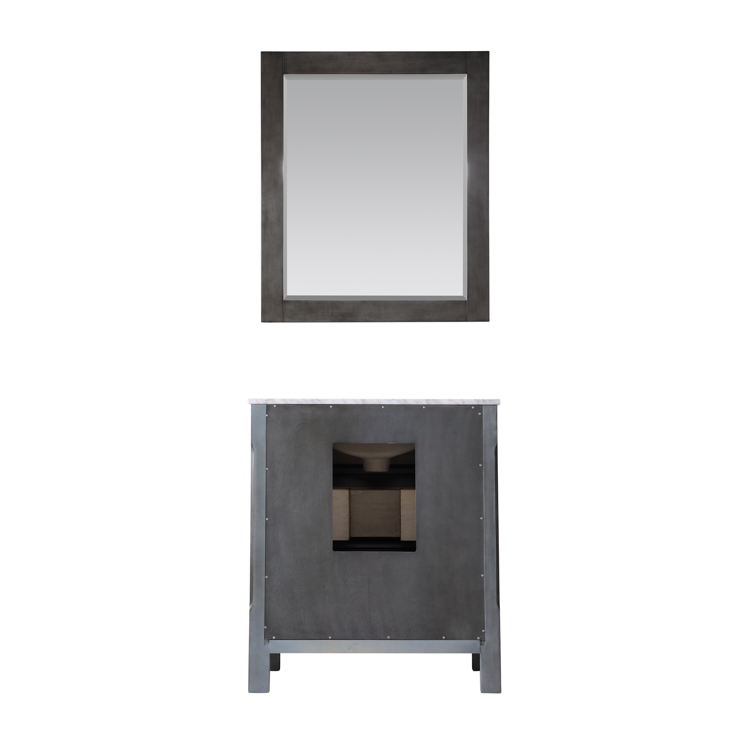 Issac Edwards Collection 30" Single Bathroom Vanity Set in Rust Black and Carrara White Marble Countertop without Mirror
