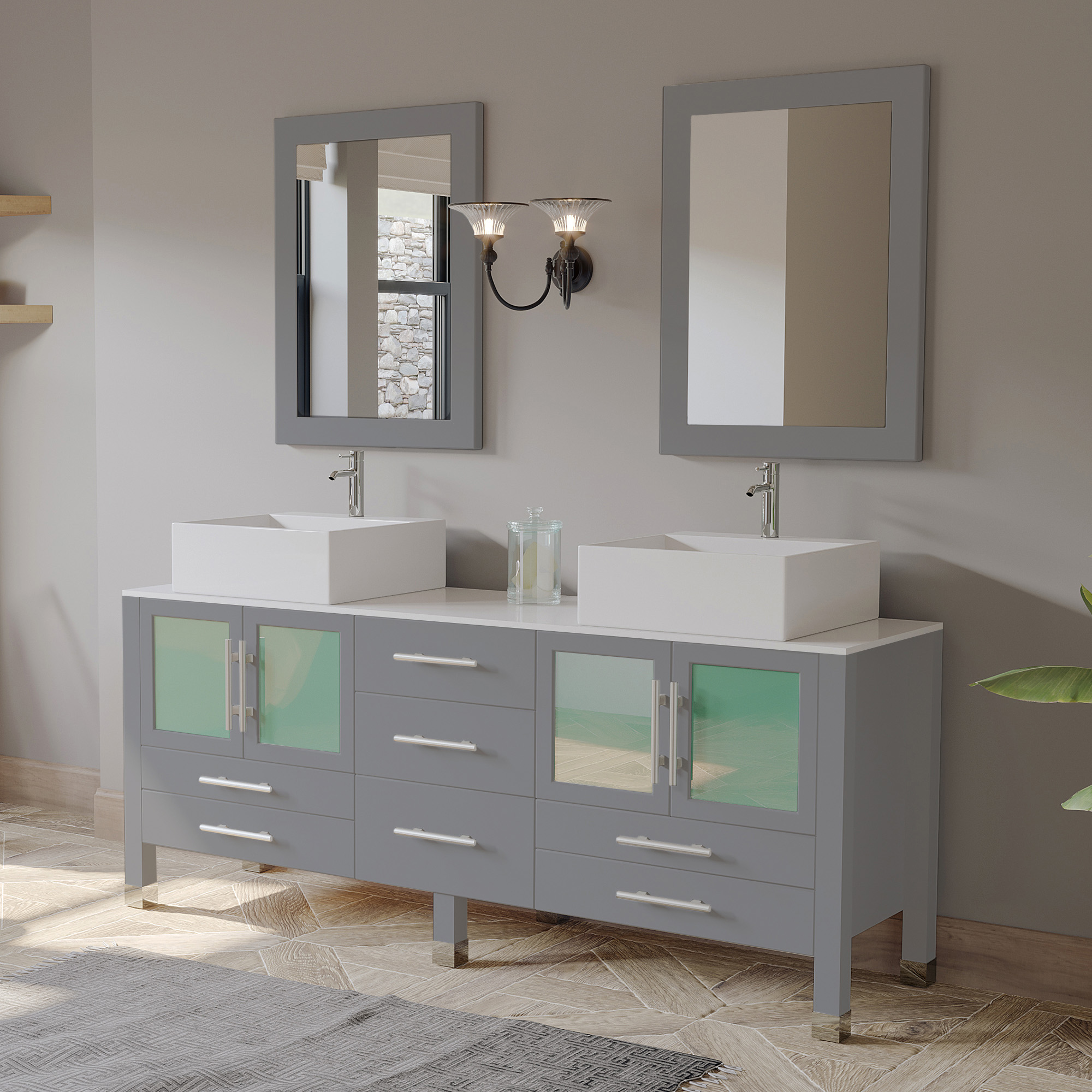 Double Bathroom Vanity Cabinets For Standard Size