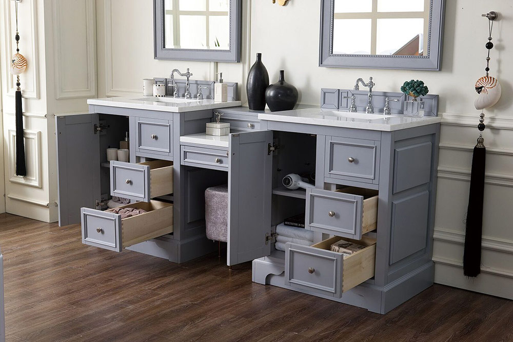 82 Double Vanity Set With Makeup Table, Double Vanity With Makeup Table Canada