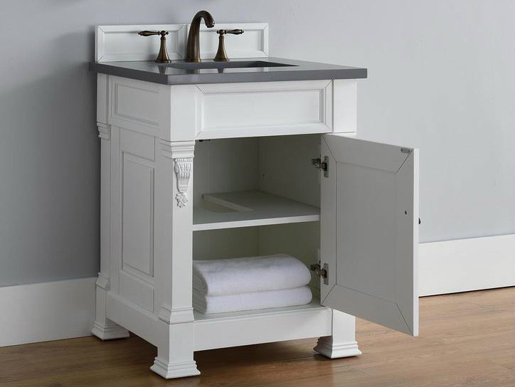 James Martin Brookfield Collection 26, 26 Inch White Vanity With Sink
