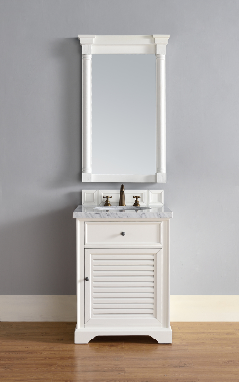 Abstron 26 inch White Finish Single Sink Traditional Vanity Optional Countertop