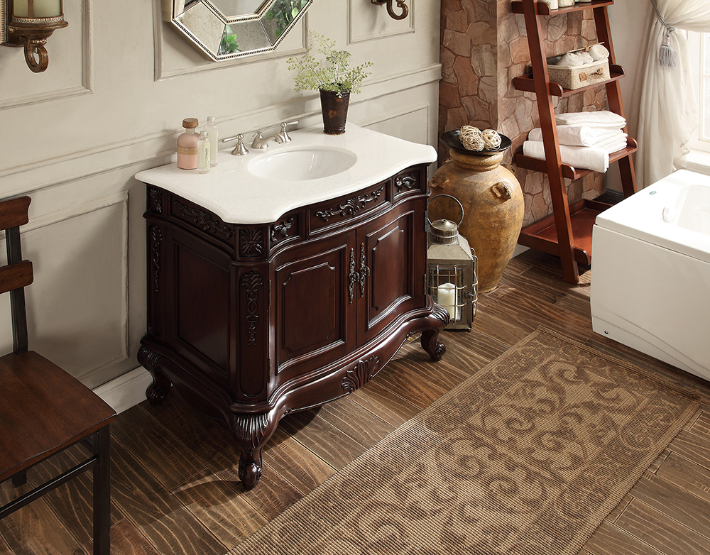 Bathroom Vanity Cherry Nathalie 31 Cherry Brown Single Bathroom