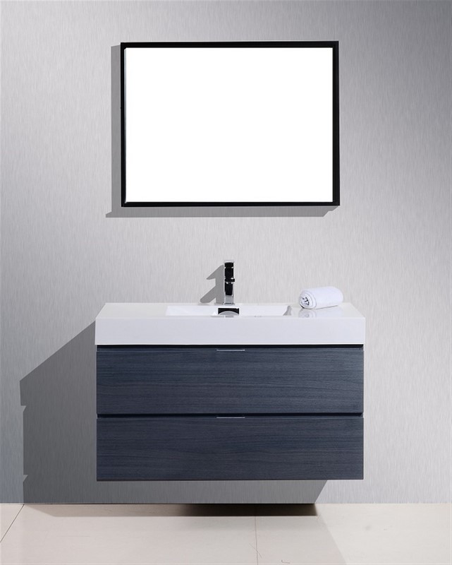 Modern Lux 40 Gray Oak Wall Mount, 40 Bathroom Vanity With Sink Canada