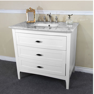 35 Inch Single Sink White Vanity Base Only, 35 Inch Bathroom Vanity