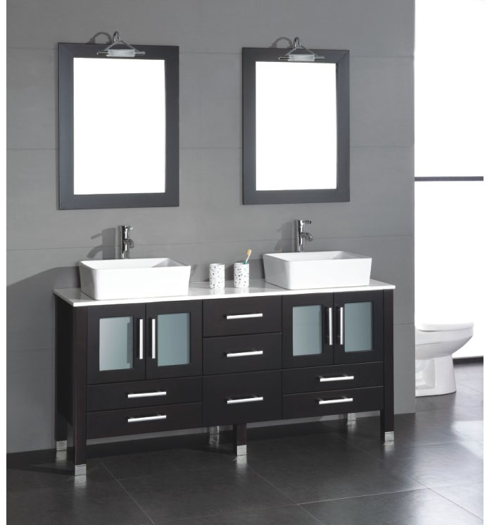 White Porcelain Top And Undermount, 71 Inch Double Sink Bathroom Vanity Top