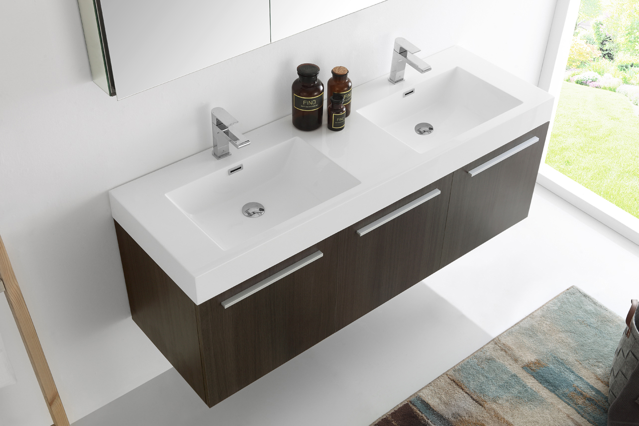 60 modern gray one bathroom sink cabinet