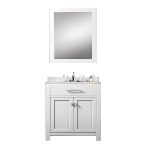 30 Inch Single Sink Bathroom Vanity, White Single Sink Bathroom Vanity With Top