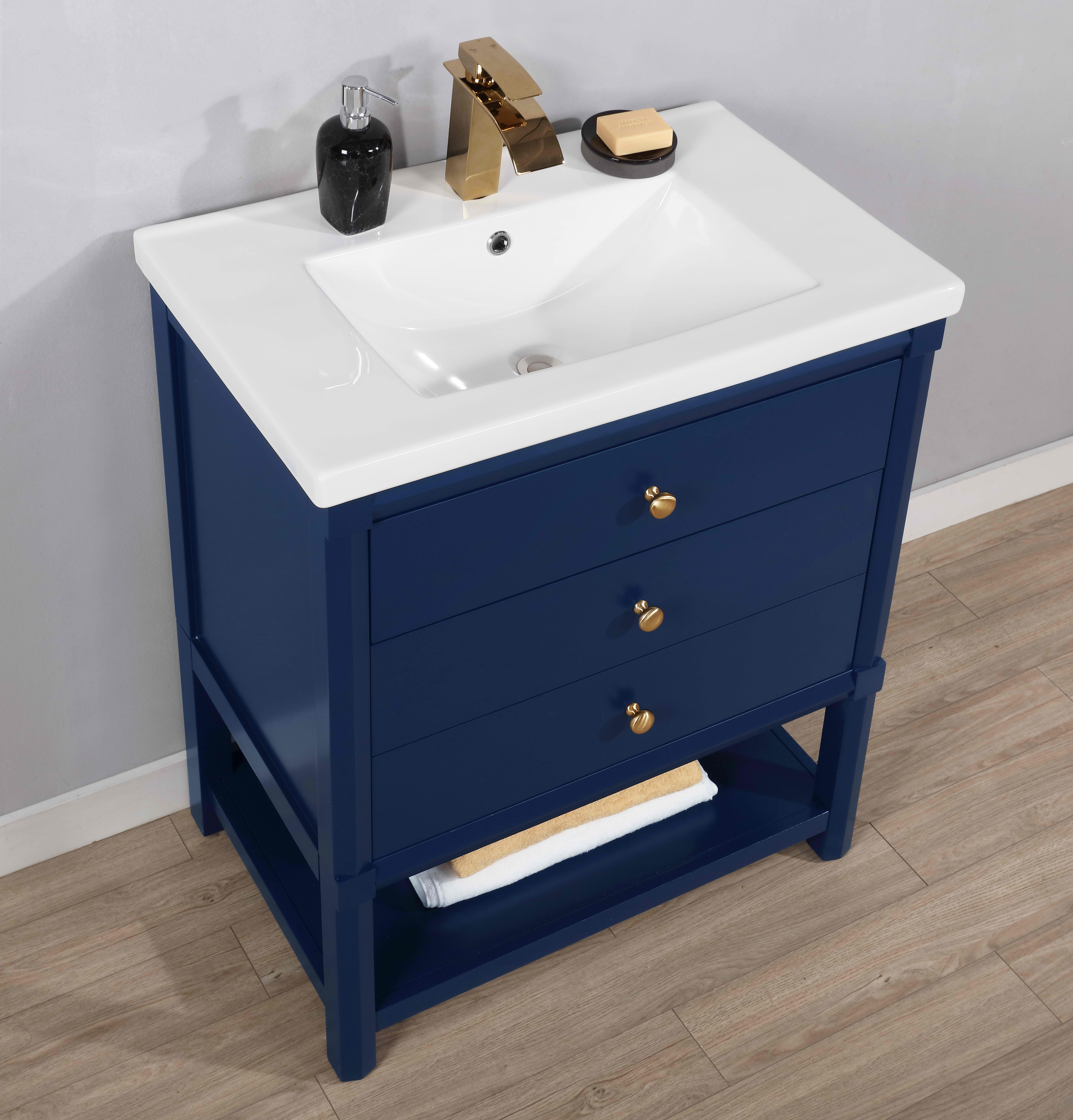 30 Navy Blue Single Sink Vanity