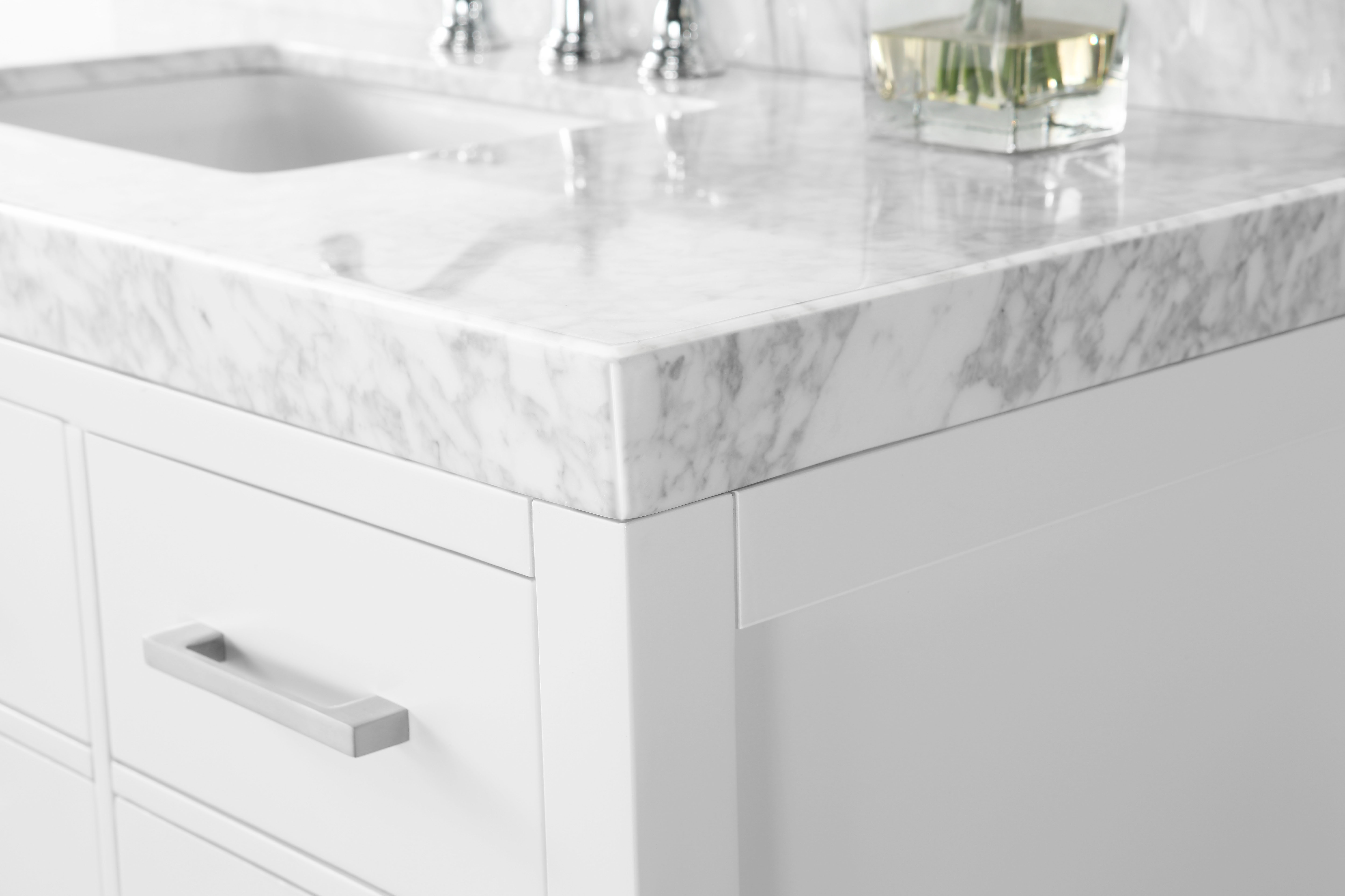 48 White Bathroom Vanity With Marble Top