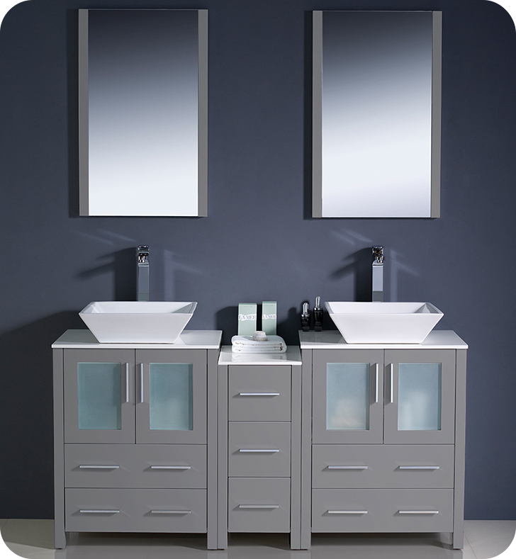 Fresca Torino 60" Modern Double Sink Bathroom Vanity ...