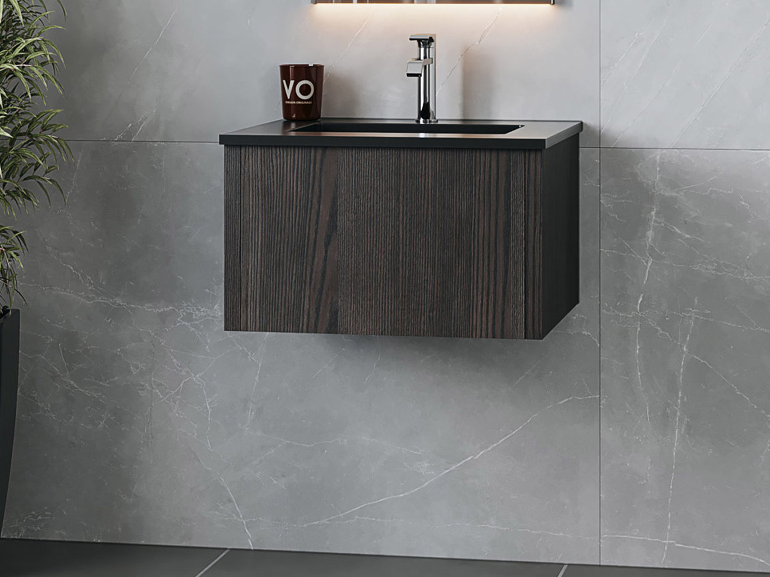 24" Wall-mount Bathroom Vanity with 3 Wood Finishes and 2 Countertop Options 24" Wall-mount Bathroom Vanity with 3 Wood Finishes and 2 Countertop Options