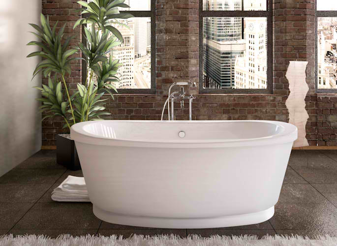 Whirlpools 36 x 66 Freestanding Tub with Center Drain