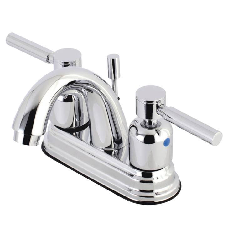 Concord 5" Double Metal Lever Handle Centerset Bathroom Sink Faucet with Pop-Up Drain