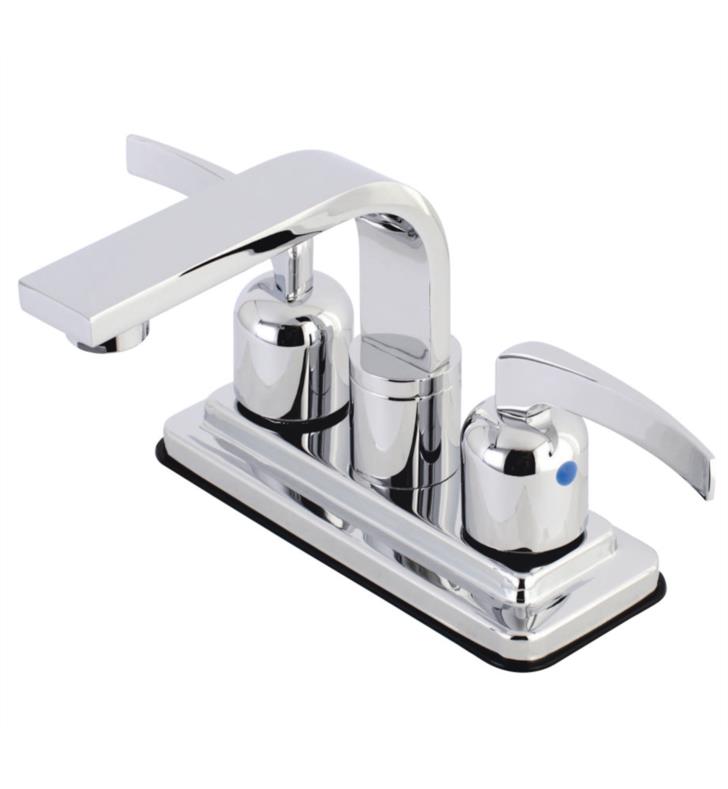 Centurion 5 3/4" Double Metal Lever Handle Centerset Bathroom Sink Faucet with Pop-Up Drain