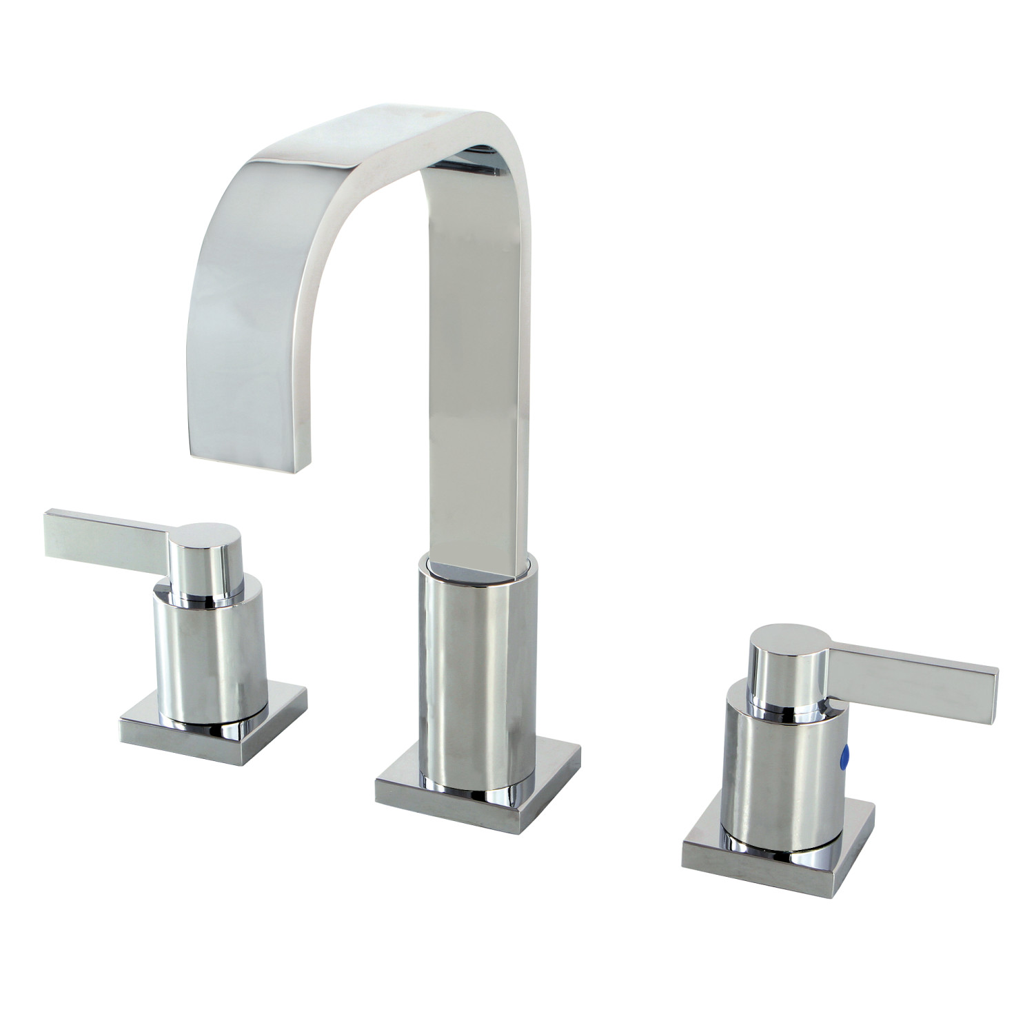 Modern Two-Handle 3-Hole Deck Mounted Widespread Bathroom Faucet with Plastic Pop-Up in Polished Chrome