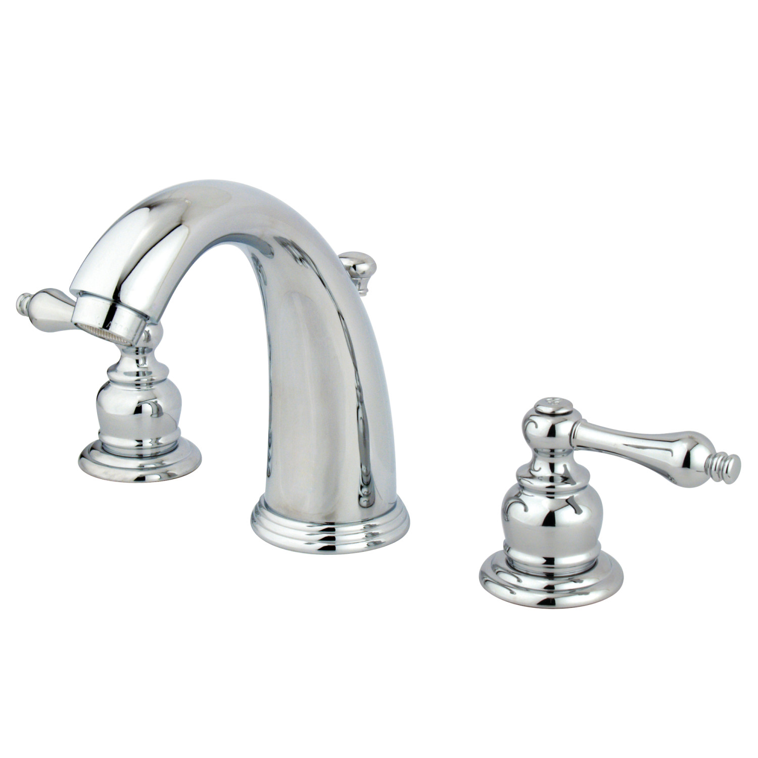 Traditional Two-Handle 3-Hole Deck Mounted Widespread Bathroom Faucet in Polished Chrome