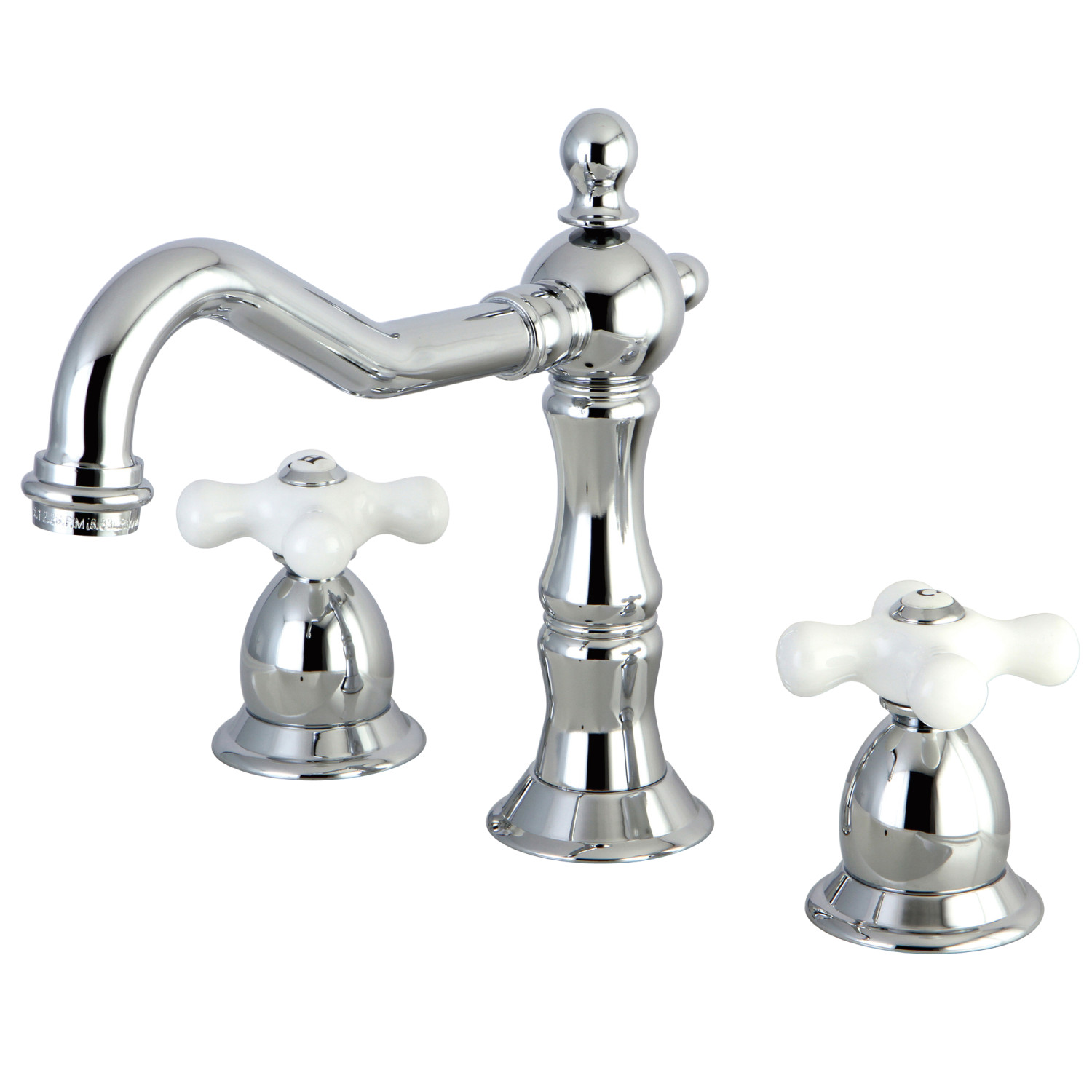 Traditional Two-Handle Three-Hole Deck Mounted Widespread Bathroom Faucet with Brass Pop-Up in Polished Chrome