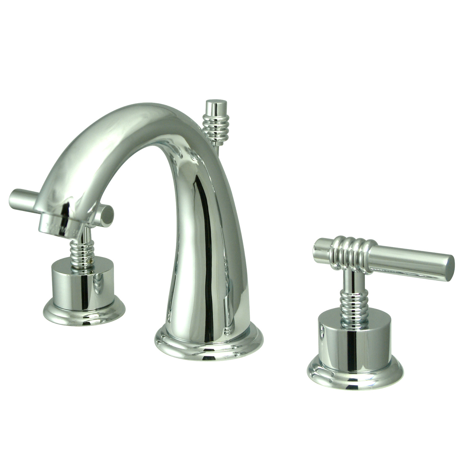 Contemporary Two-Handle 3-Hole Deck Mounted Widespread Bathroom Faucet with Brass Pop-Up in Polished Chrome