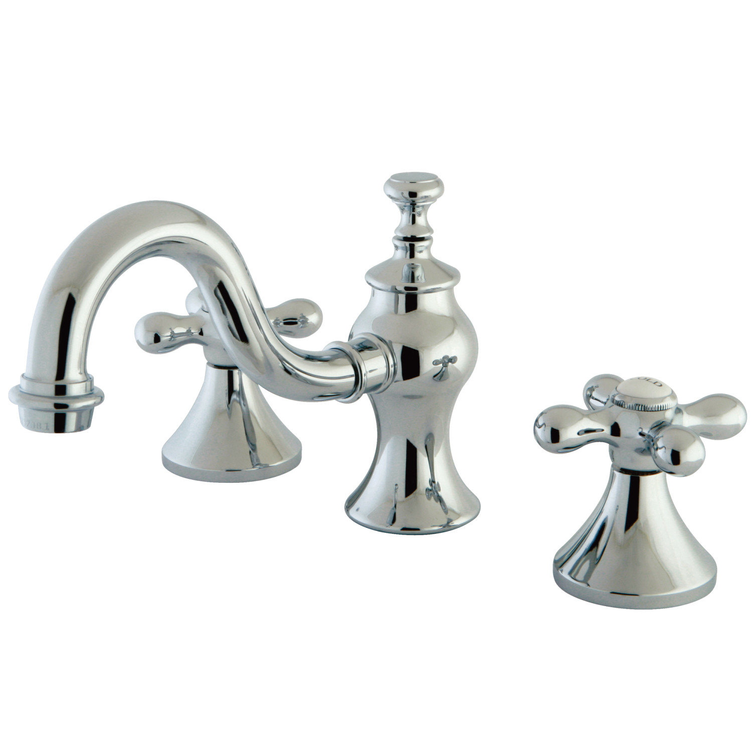 Traditional Two-Handle 3-Hole Deck Mounted Widespread Bathroom Faucet Brass Pop-Up in Polished Chrome