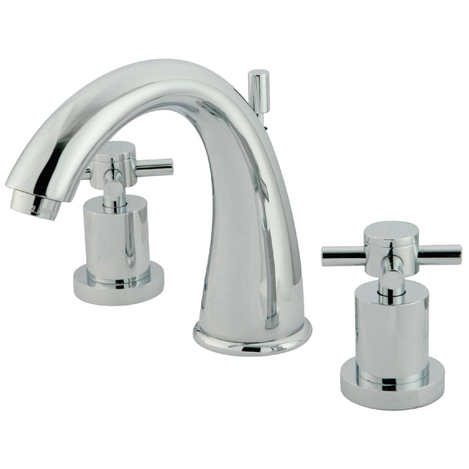 Contemporary 2-Handle Three-Hole Deck Mounted Widespread Bathroom Faucet with Brass Pop-Up in Polished Chrome