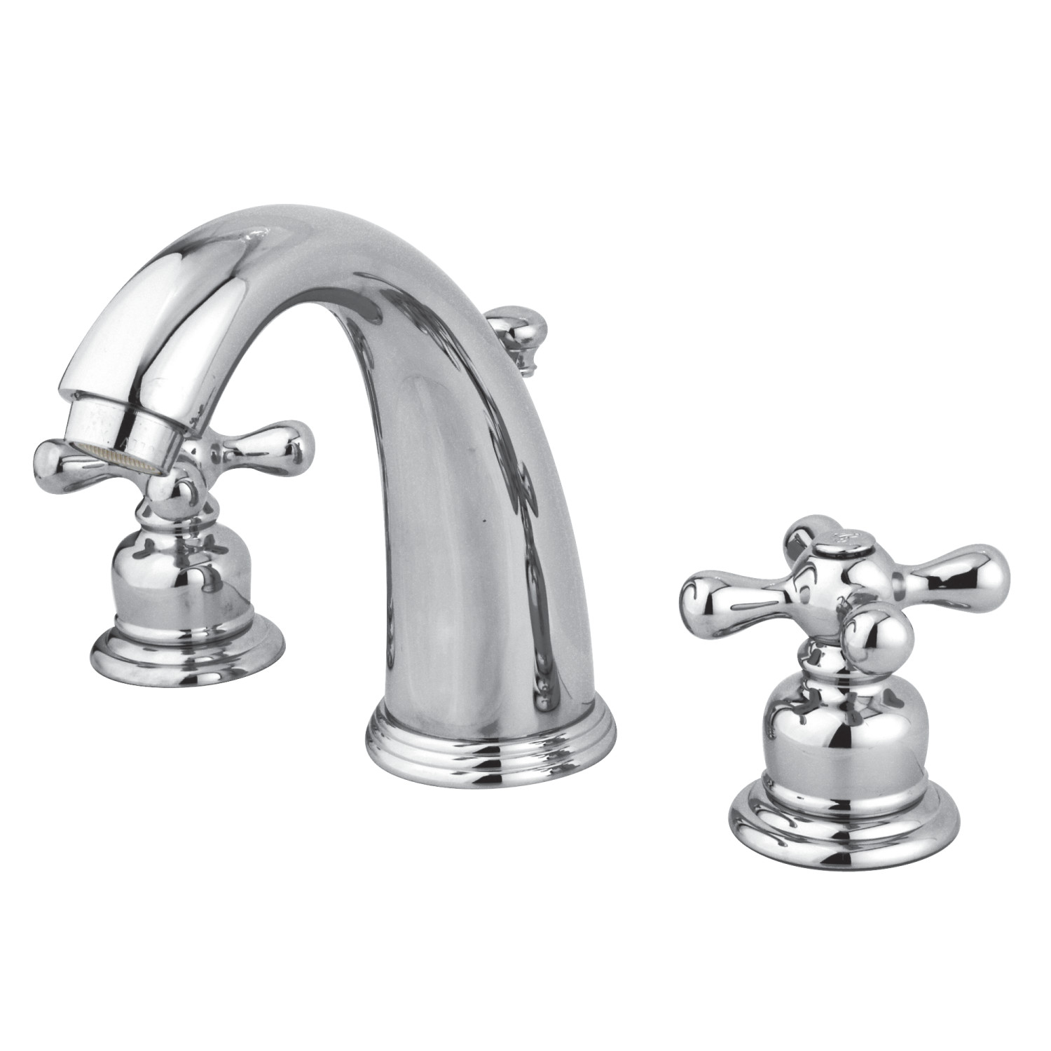Vintage 2-Handle Three-Hole Deck Mounted Widespread Bathroom Faucet with Plastic Pop-Up in Polished Chrome