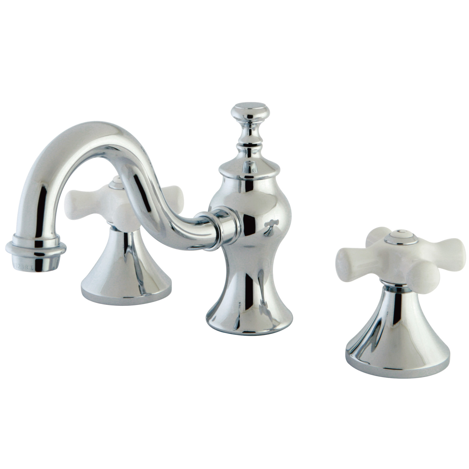 Traditional 2-Handle Three-Hole Deck Mounted Widespread Bathroom Faucet with Brass Pop-Up in Polished Chrome
