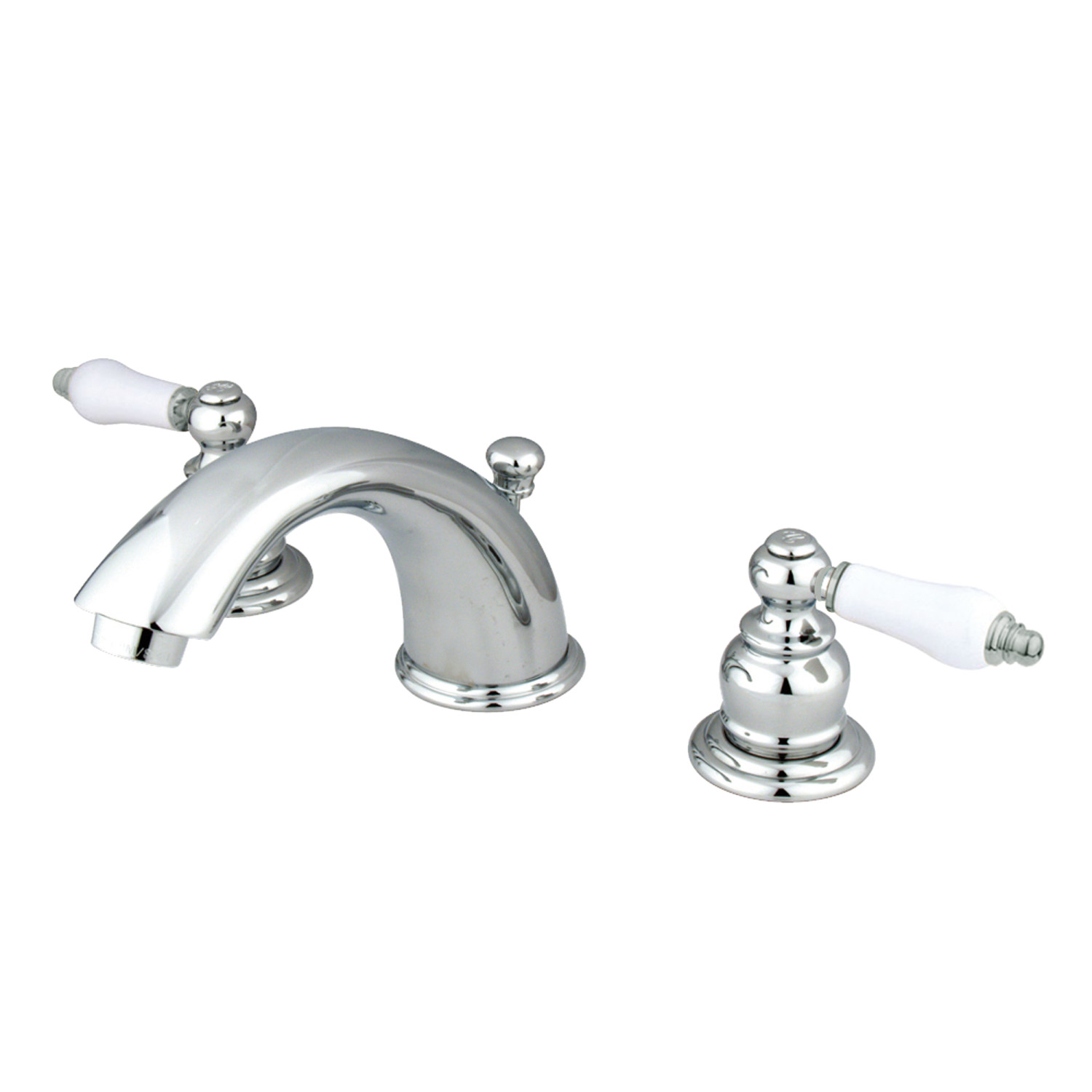 Traditional Two-Handle 3-Hole Deck Mounted Widespread Bathroom Faucet - Plastic Pop-Up in Polished Chrome
