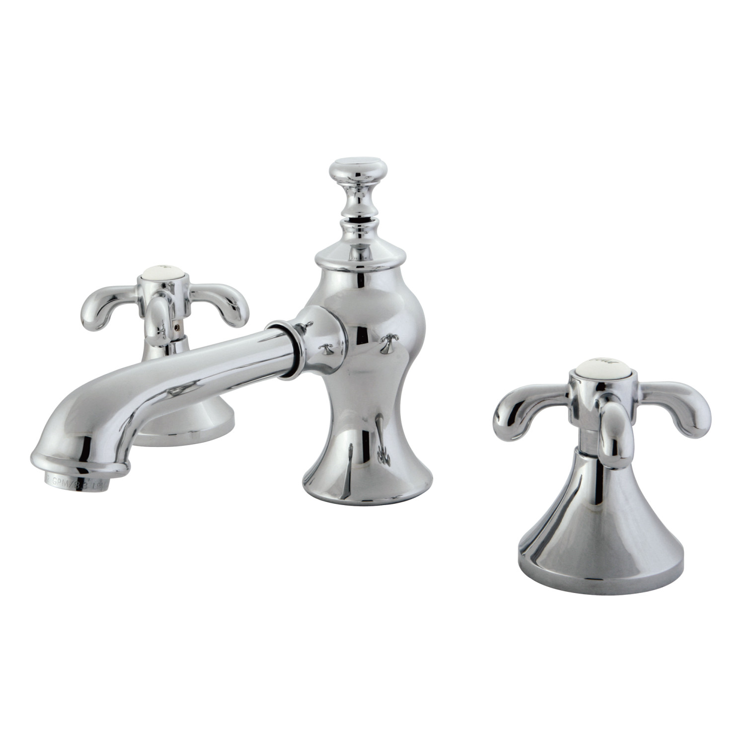 Traditional Dual Cross Handle 3-Hole Deck Mounted Widespread Bathroom Faucet with Brass Pop-Up in Polished Chrome