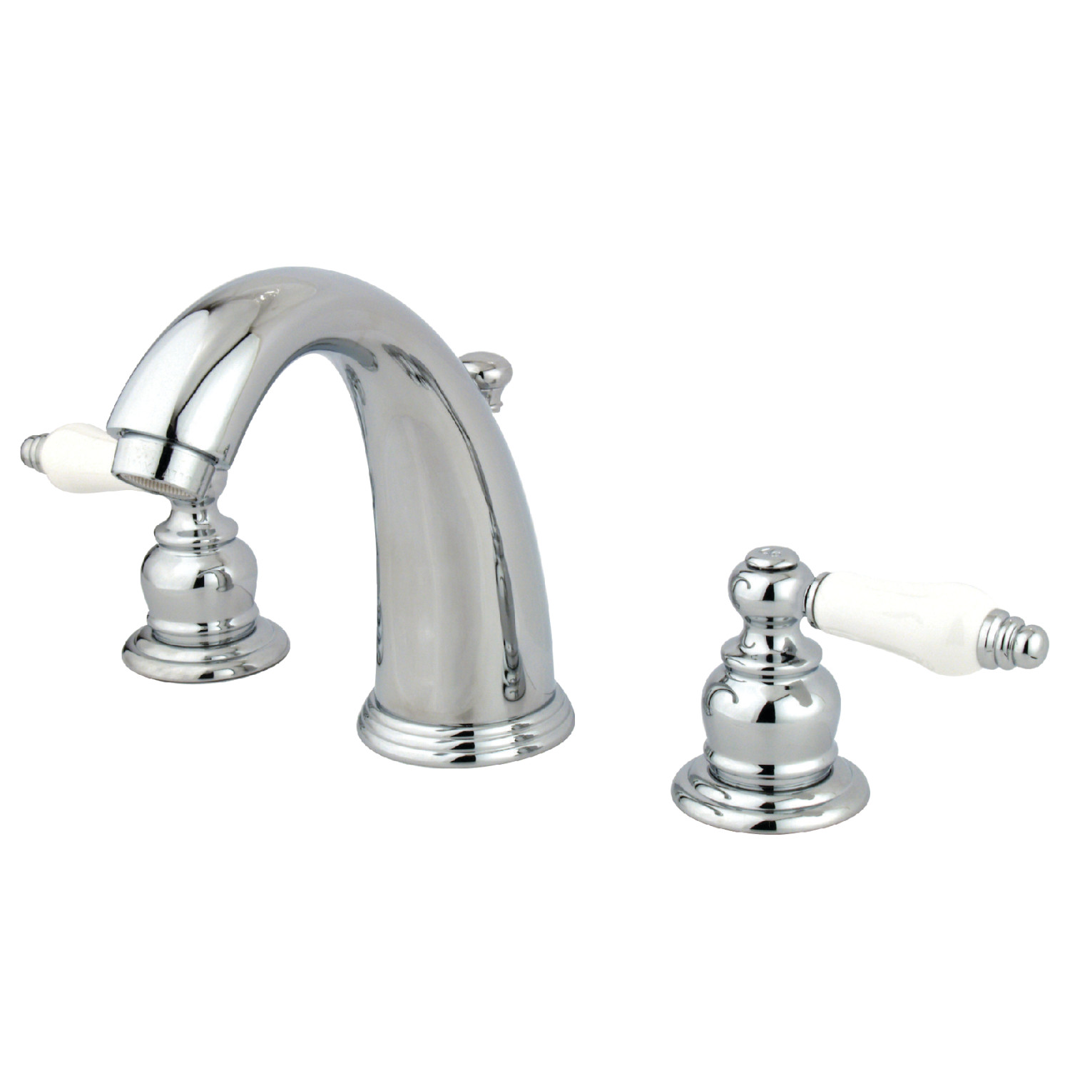 Vintage Dual Lever Two-Handle Three-Hole Deck Mounted Widespread Bathroom Faucet with Plastic Pop-Up in Polished Chrome
