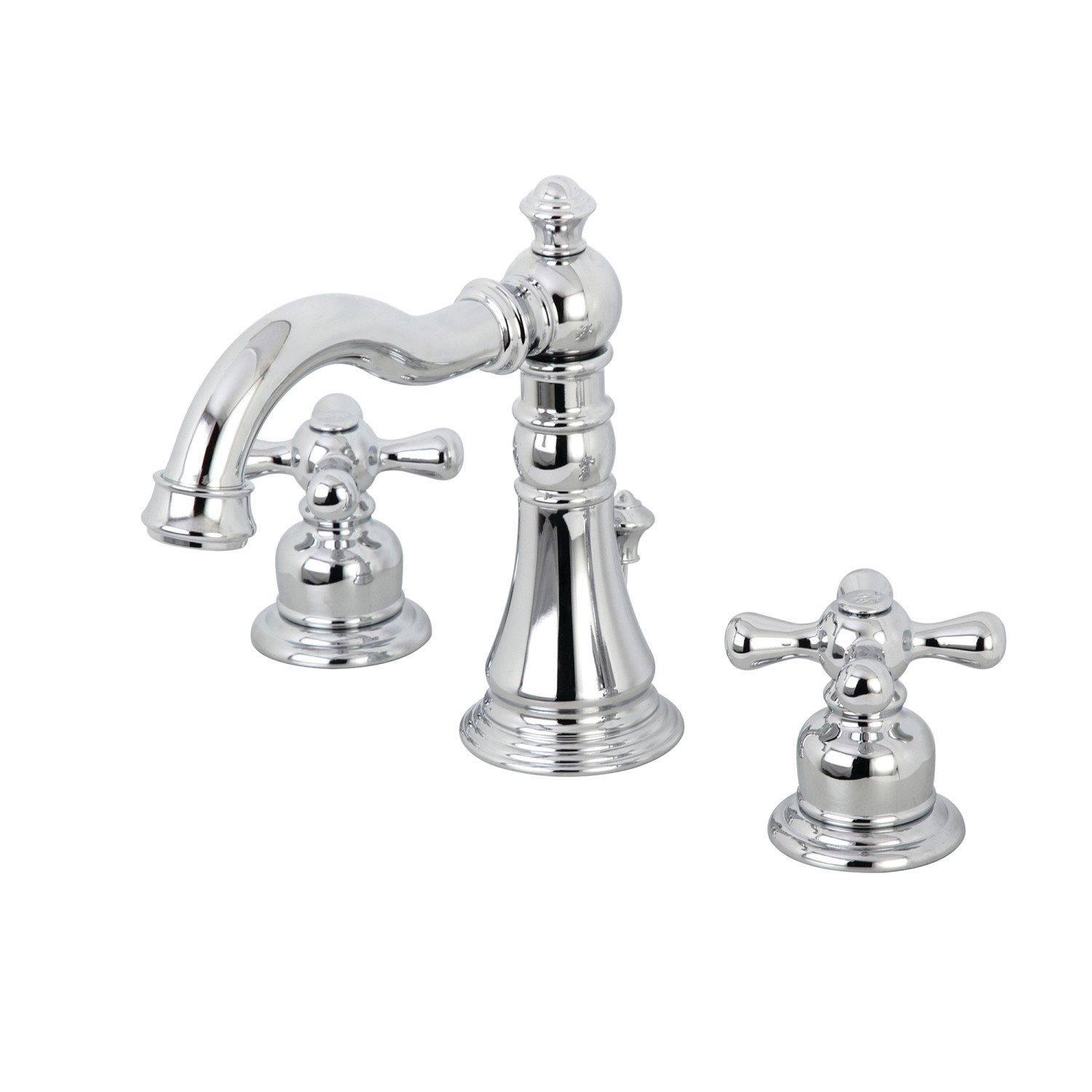 Traditional Two-Handle 2-Hole Deck Mounted 8 in. Widespread Bathroom Faucet with Retail Pop-Up in Polished Chrome Traditional Two-Handle 2-Hole Deck Mounted 8 in. Widespread Bathroom Faucet with Retail Pop-Up in Polished Chrome