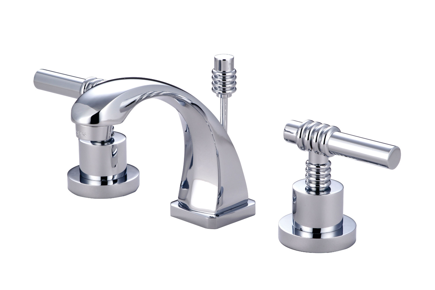 Modern Two-Handle 3-Hole Deck Mounted Widespread Bathroom Faucet in Polished Chrome Finish