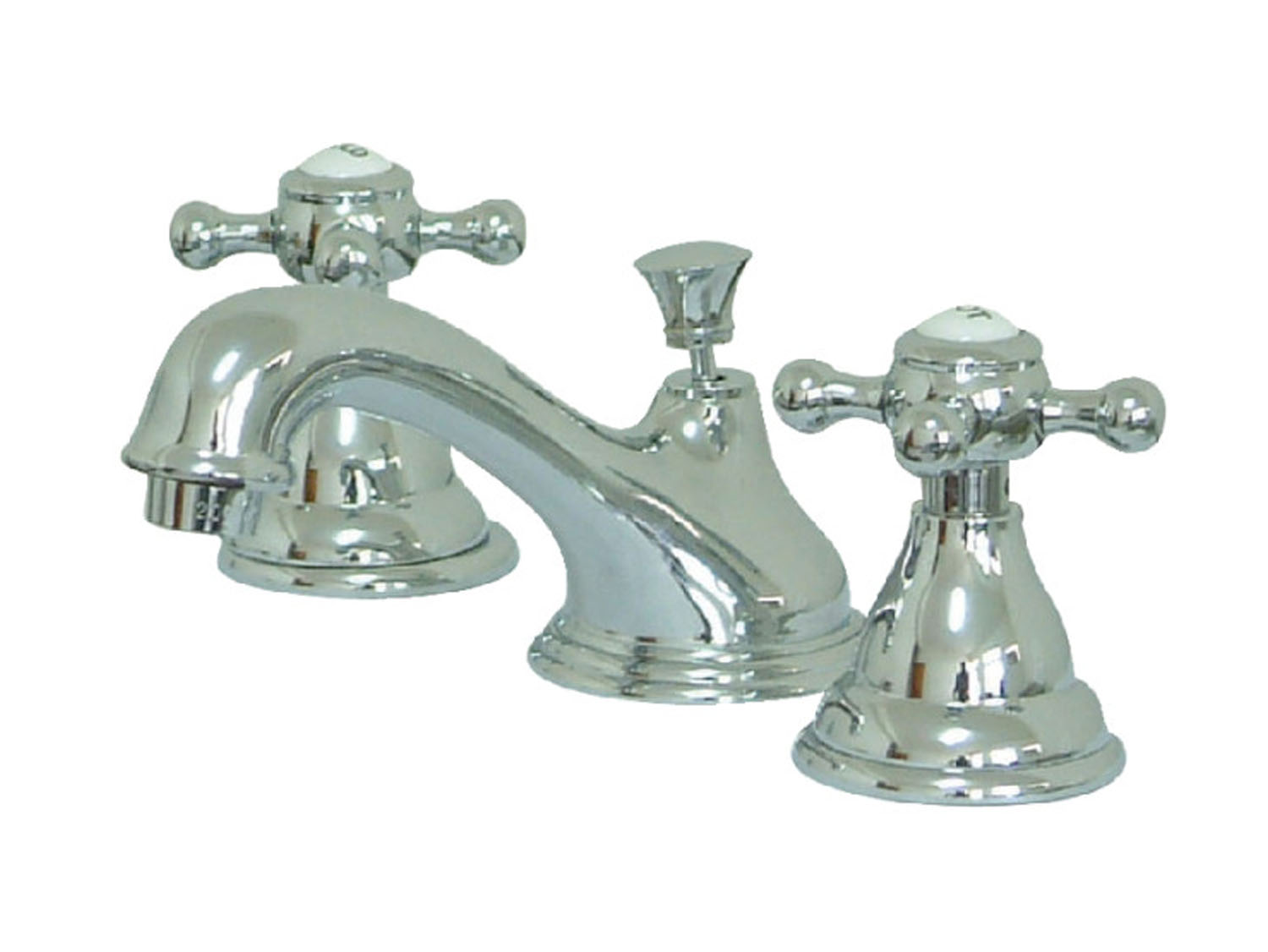 Traditional 2-Handle Three-Hole Deck Mounted Widespread Bathroom Faucet Brass Pop-Up in Polished Chrome