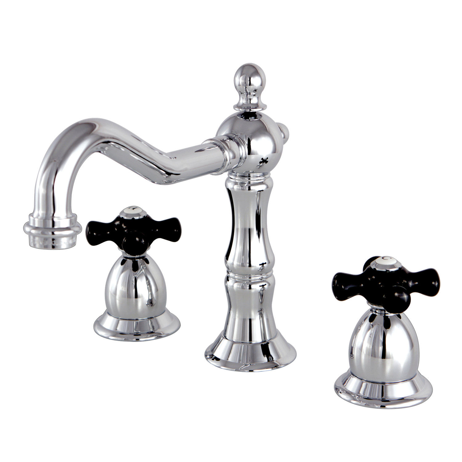 Traditional 2-Handle 3-Hole Deck Mounted Widespread Bathroom Faucet with Brass Pop-Up Polished Chrome Finish