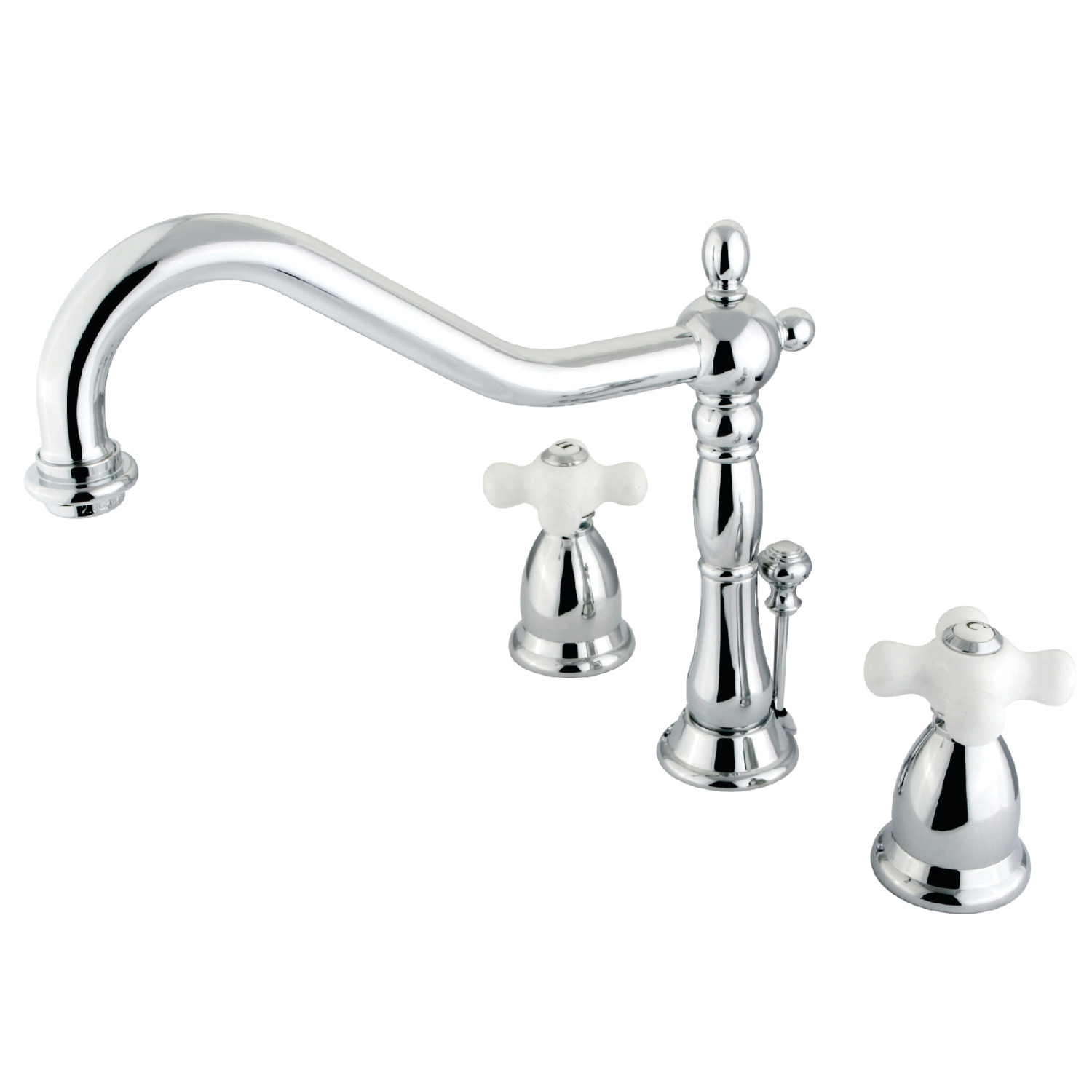 Traditional Two-Handle 3-Hole Deck Mounted Widespread Bathroom Faucet with Brass Pop-Up with 4 Color Options