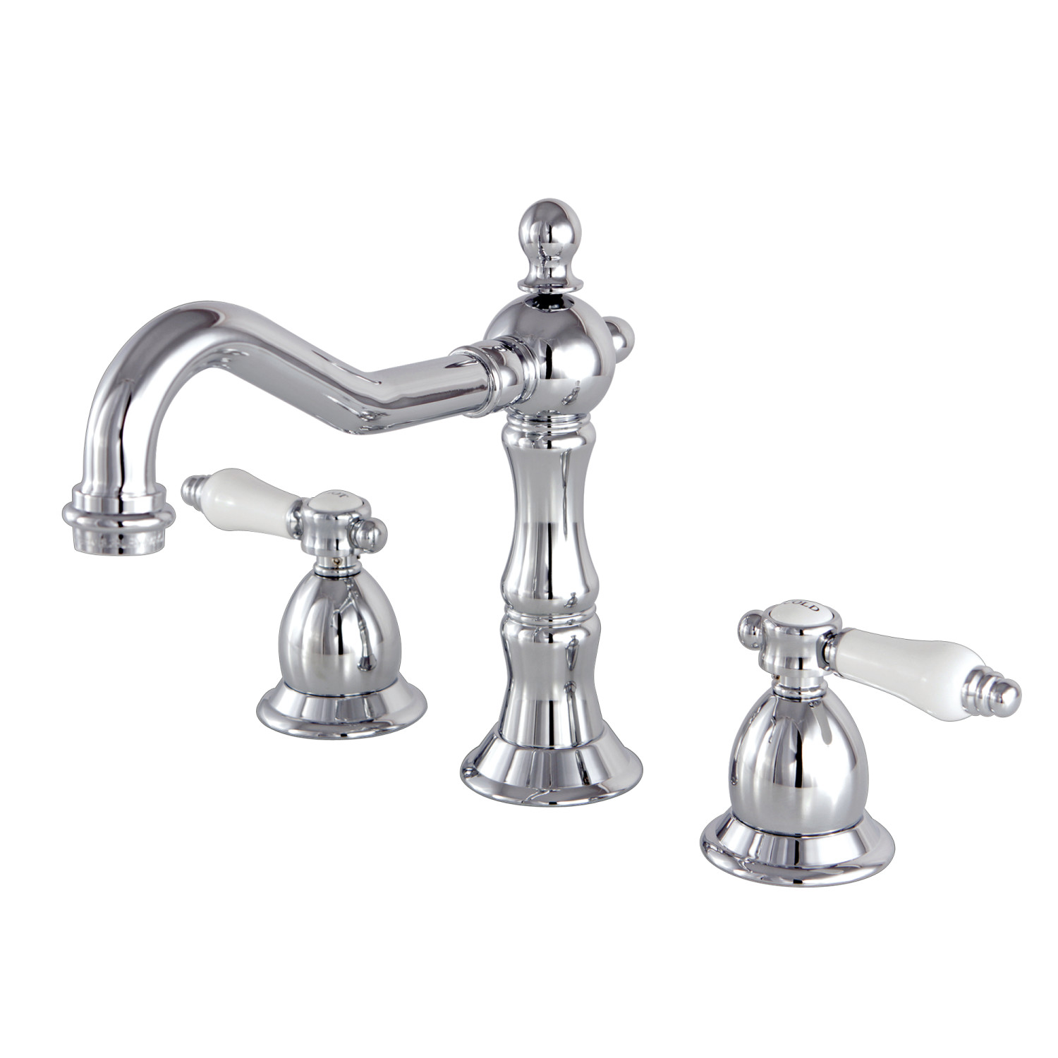 Traditional 2-Handle Three-Hole Deck Mounted Widespread Bathroom Faucet Brass Pop-Up Polished Chrome with 4 Color Option