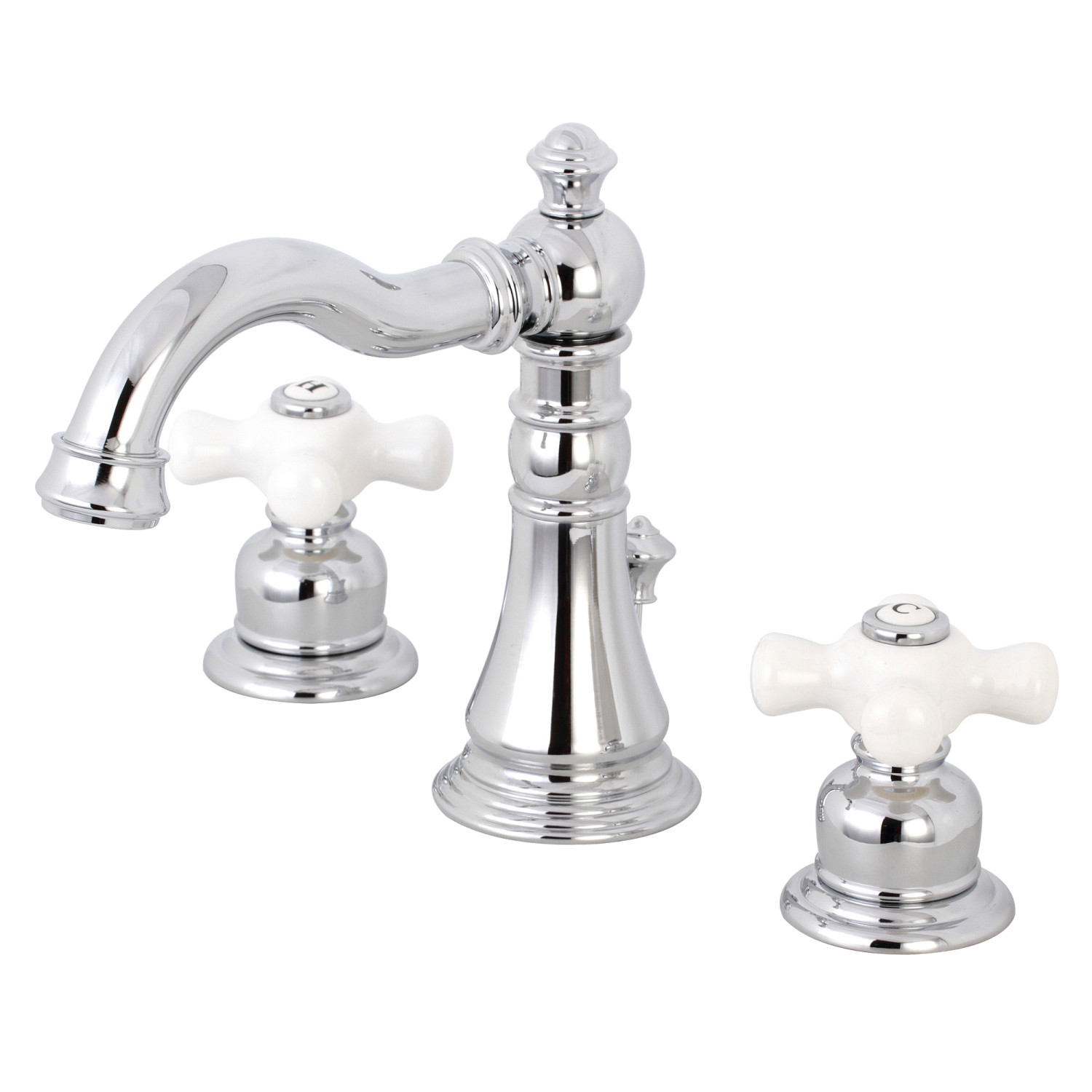 Traditional Two-Handle 2-Hole Deck Mounted 8 in. Widespread Bathroom Faucet with Retail Pop-Up in Polished Chrome Finish