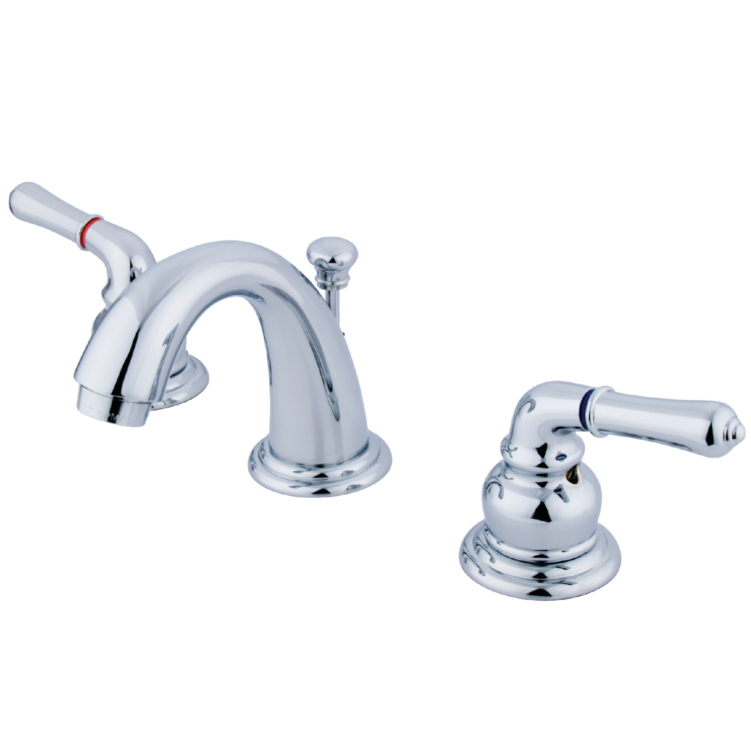 Traditional Two-Handle 3-Hole Deck Mounted Widespread Bathroom Faucet with Plastic Pop-Up in Polished Chrome with Four Finish Options