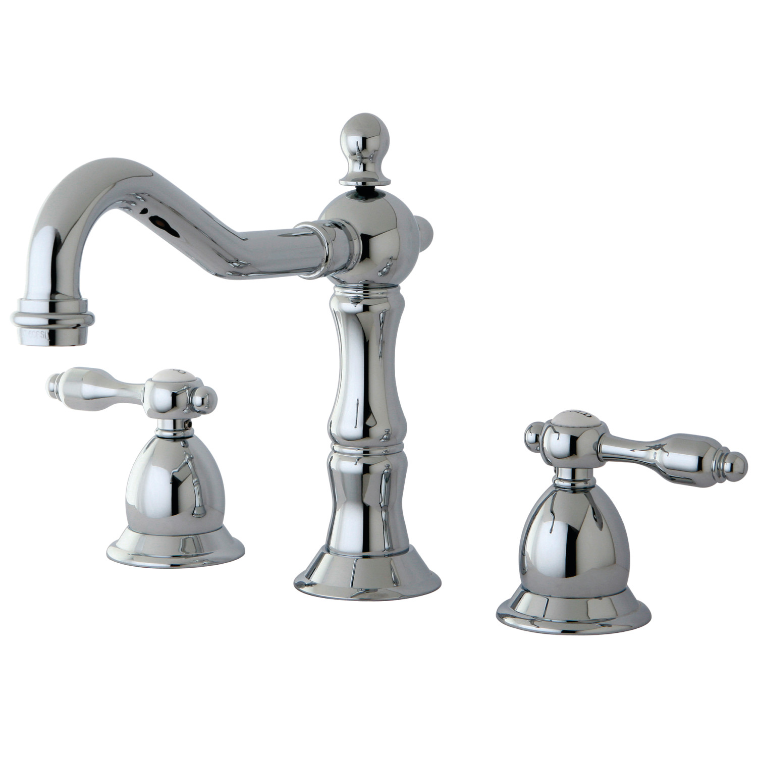 Traditional 2-Handle 3-Hole Deck Mounted Widespread Bathroom Faucet with Brass Pop-Up in Polished Chrome with 4 Finish Options